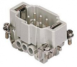 CNEM 06 TX, CNE, 6 poles + earth, male insert, with male contacts, silver plated, ILME