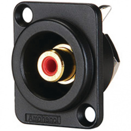 ACJB-RED, RCA Panel-mount socket black, Amphenol