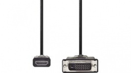 CCGP34800BK100, HDMI - DVI-D Cable HDMI Plug - DVI-D 24 + 1-Pin Male 10m, Nedis (HQ)