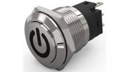 82-5161.1000.B002, Pushbutton Switch, 1CO, Momentary Function, Silver, EAO
