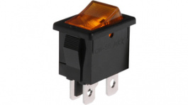 CWSB21DADF, Rocker switch, on-off, amber, 9 A, NKK Switches (NIKKAI, Nihon)