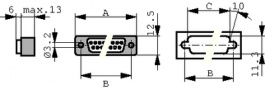 L717D A15P ST, D-Sub plug 15 Male Screw Clamp, Amphenol