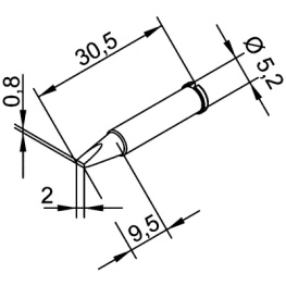 102CDLF20, Soldering tip Chisel shaped 2 mm, Ersa