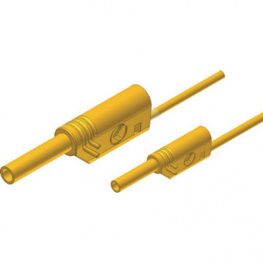 MAL S WS 2-4 100/1 GELB / YELL, Safety test lead diam. 2 mm diam. 4 mm yellow 100 cm CAT II, SKS Kontakttechnik