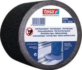 60950 100MM X 15 M BLACK, Anti slip tape black 100 mmx15 m, Tesa
