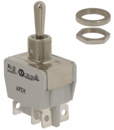 647H/2, Industrial toggle switch (on)-off-(on) 2P, APEM