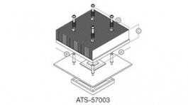 ATS-57003-C1-R0, Heat sink 94 mm 0.8 K/W black anodised, Advanced Thermal Solutions