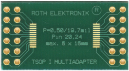 RE900-03, Laboratory card FR4 Epoxide + chem. Ni/Au TSOP I 24 Adapter, Roth Elektronik