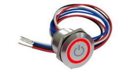 RND 210-00760, Illuminated Capacitive Touch Switch, Latching Function 1.5 A 30 VDC 1CO IP68, RND Components