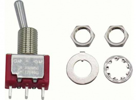RND 210-00435, Miniature Toggle Switch, On-None-On, Soldering Lugs, RND Components