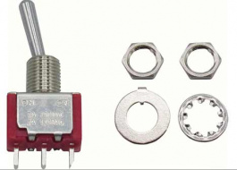 RND 210-00494, Miniature Toggle Switch, On-None-On, Soldering Lugs, RND Components