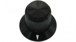 RND 210-00360, Aluminium Knob, black, 6.4 mm shaft, RND Components