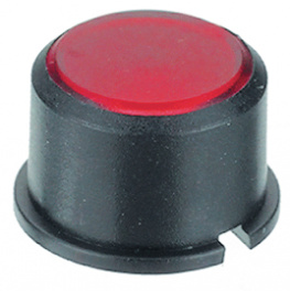 1F098, Cap, round, black for red LED red, MEC