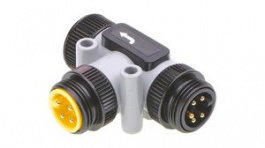 1300350068, DeviceNet Trunk Mini-Change Segmented Power Tee 5 Pole Male/Female with Female Drop, Molex