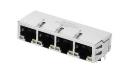 TMJG46945AENL, Industrial Connector, 1G Base-T, RJ45, Socket, Right Angle, Ports - 4, Contacts - 8, Taoglas