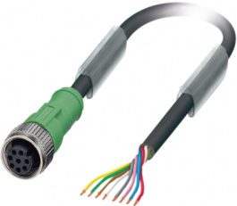 SAC-8P- 5,0-PUR/M12FS, Actuator/sensor-cable M12 Socket Open 5 m, Phoenix Contact