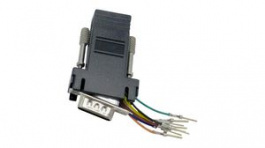 RND 205-00937, D-Sub Adapter, 9-Pin Plug to RJ45 Socket, Black, RND Connect