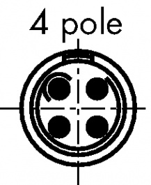 EGG.1B.304.CLL, Device socket, B-series 4-pin Poles 4 6 A 450 VAC/VDC, LEMO