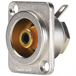 ACJD-BLK, Гнездо; RCA; "мама"; пайка; позолота; Мат-л корп: сплав цинка, Amphenol