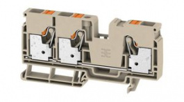 2490520000, Terminal Block, Push-In, 3 Poles, 57A, 10mm2, Dark Beige, Weidmuller