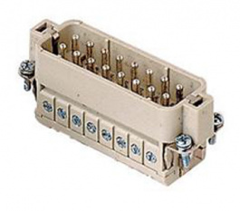 CDAM 16 X, CDA, 16 poles + earth, male insert, with male contacts, silver plated, ILME