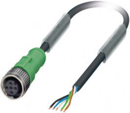 SAC-5P- 1,5-PUR/M12FS, Actuator/sensor-cable M12 Socket Open 1.5 m, Phoenix Contact
