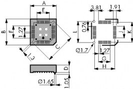 540-88-032-17-400, IC sockets, PLCC 32, Preci-Dip