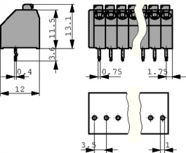 250-108, Wire-to-board terminal block 0.5...1.5 mm2 solid or stranded 3.5 mm, 8 poles, Wago