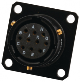 62IN 12E 12 8S 624, Panel-mount socket 8P, Amphenol