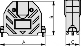 3357-6209-1C, D-Sub metallized hood Poles 9, 3M