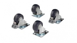 4POSTCASTER, Caster Kit for Open Frame Rack 92mm Black / Silver, StarTech.com