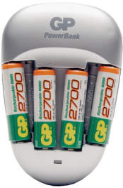 GP Quick 3 GPPB27GS270-UW4, Charger NiMH/NiCd 2x AA / 2x AAA / USB, GP Batteries