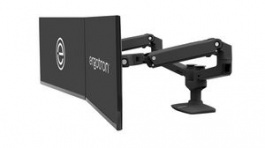 45-245-224, Desk Mount Dual Monitor Arm, 27", 100x100/75x75, 18.1kg, Black, Ergotron