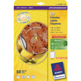 L7676-25, CD Labels Super Size, diam.117 mm, 50 pieces, White, Zweckform