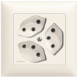 87303.FMI.S.61 Tripple Socket Outlet 88 x 88 x 41 mm 10 A White