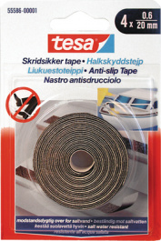 55586 20MM X 0,6 M BLACK, Anti slip strips black 20 mmx2.4 m, Tesa