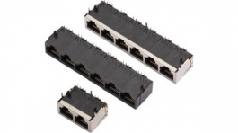 3012S-04(4.57), Modular jack 4-Port Shielded, MH Connectors