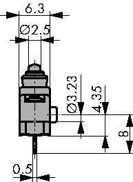 1055.2351, Micro switch 2 A Plunger Snap-action switch 1 change-over (CO), Marquardt