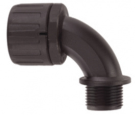 HG-42-90-M40 BK, Conduit fitting NW=42 M40 black 90deg angled, HellermannTyton