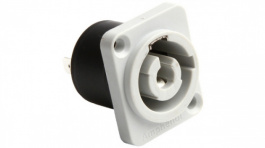 HP-3-MDGW, XLR, Receptacle 3 HP Soldering lugs Grey, Amphenol