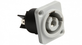 HP-3-MDG, XLR, Receptacle 3 HP Soldering lugs Grey, Amphenol