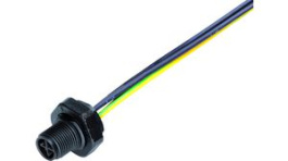 09 0691 320 04, M12 Panel Mount Plug, 3+PE, M16F, S-Coded, Wire, Binder