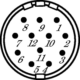 7101 5 12 03D, Connector straight, Poles=12 Male, Cable Mount, Hummel