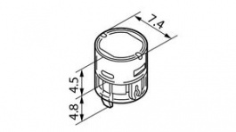 AT4034JB, Indicator Cap 4.5 mm 7.4 mm, NKK Switches (NIKKAI, Nihon)