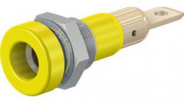 23.0190-24, Panel Mount Socket 4mm Yellow 25A 30V Gold-Plated, Staubli (former Multi-Contact )