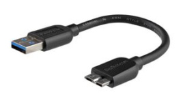 USB3AUB15CMS, Charging Cable USB-A Plug - USB Micro-B Plug 150mm USB 3.0 Black, StarTech.com