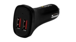 USB2PCARBKS, Dual-Port USB Car Charger, 2x 2.4 A, USB A Socket, Black, StarTech.com