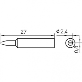 XNT B, Soldering tip Chisel shaped 2.4 mm, Weller