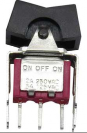 RND 210-00504, Miniature Rocker Switch, SPDT, On-Off-On, RND Components