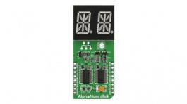 MIKROE-1851, AlphaNum G Click 2-Digit 14-Segment Alphanumeric Display Module, Green 5V, MikroElektronika